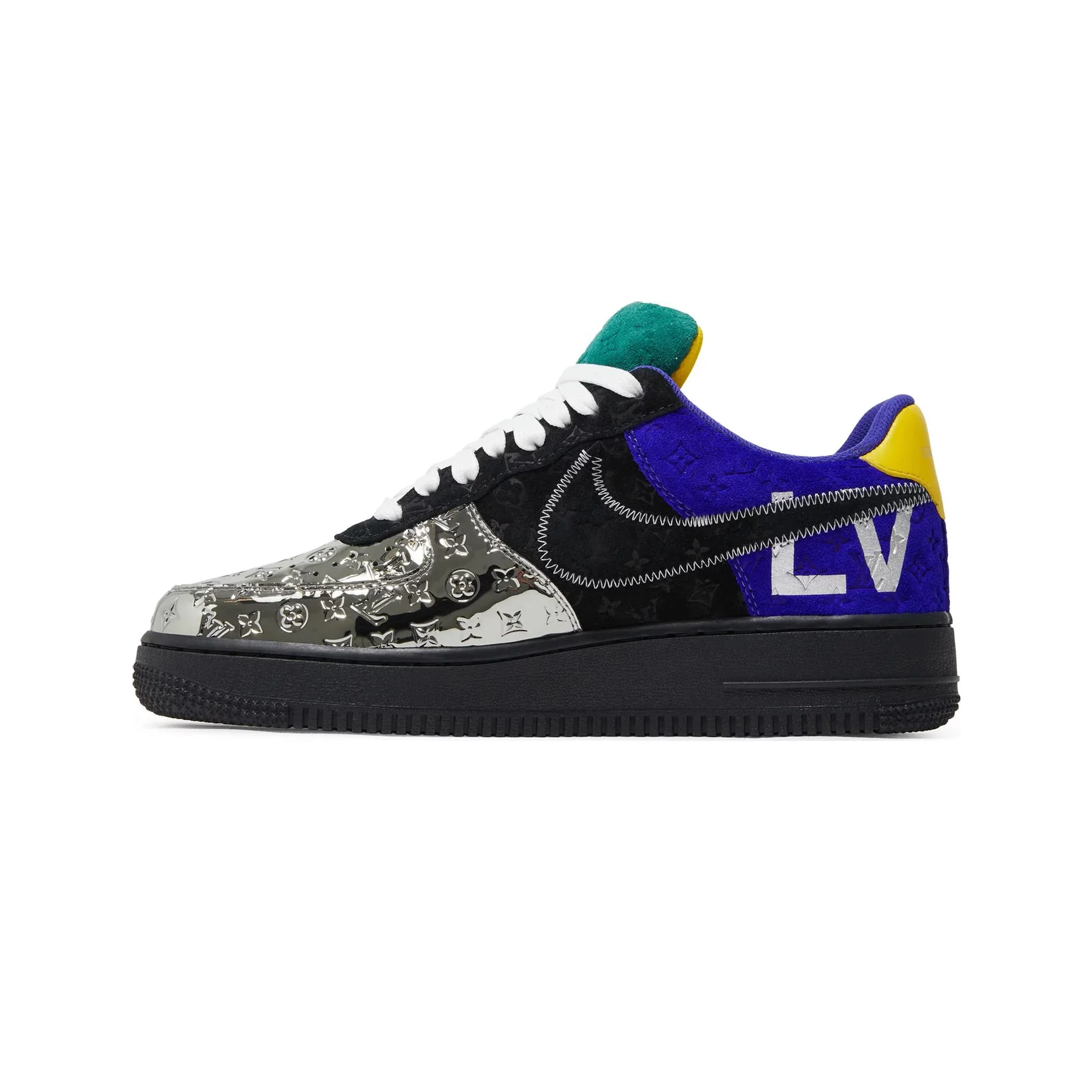 Air Force 1 x Louis Vuitton x Virgil Abloh 'Black Metallic Silver' (2022) - Image 3