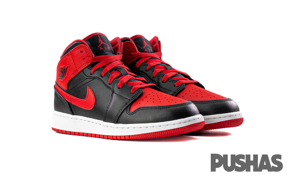 Air Jordan 1 Mid 'Alternate Bred Toe' GS (2022) - Image 2