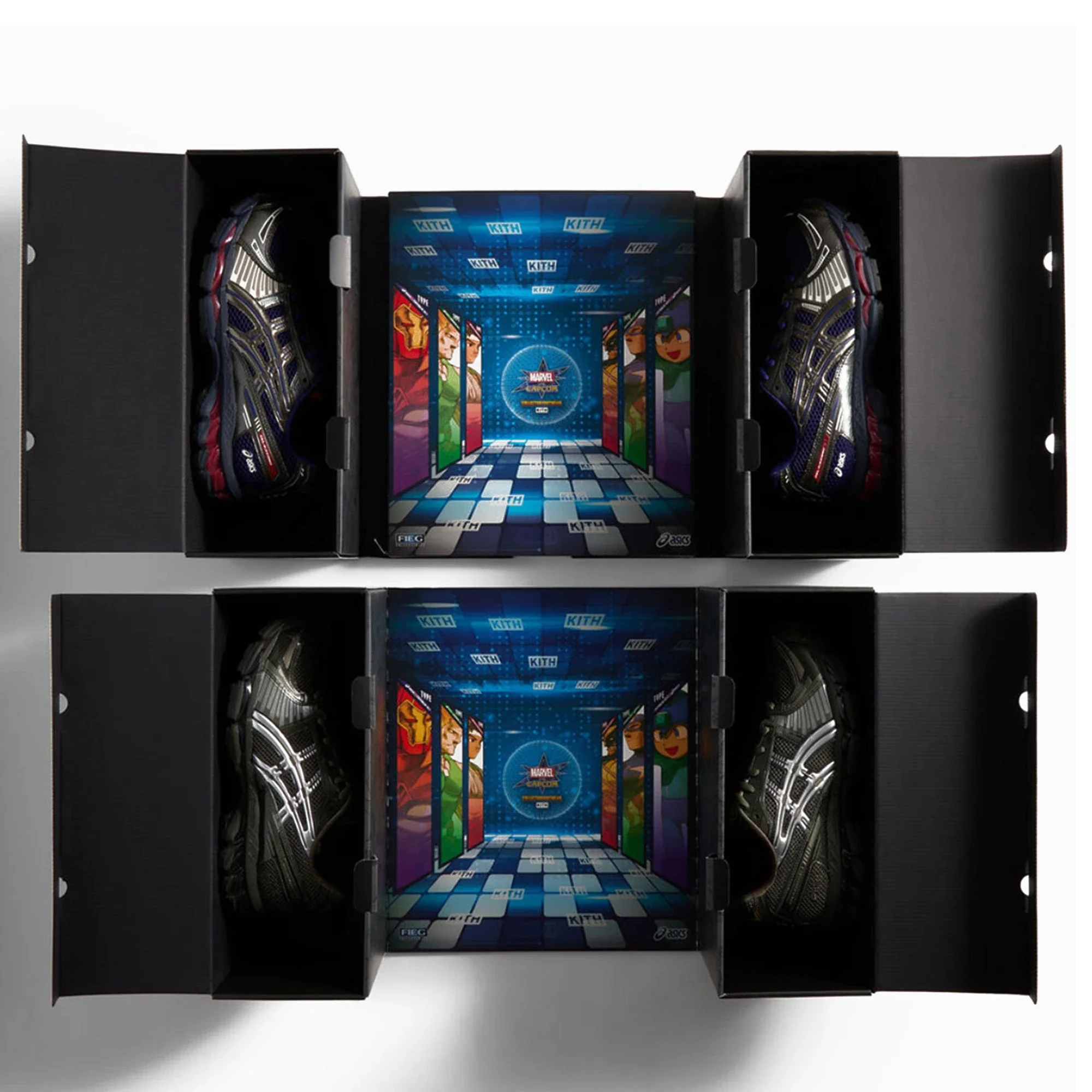 ASICS Gel-Kayano 12.1 Kith Marvel vs. Capcom 'Captain America vs. Guile Double Box' (2025) - Image 9