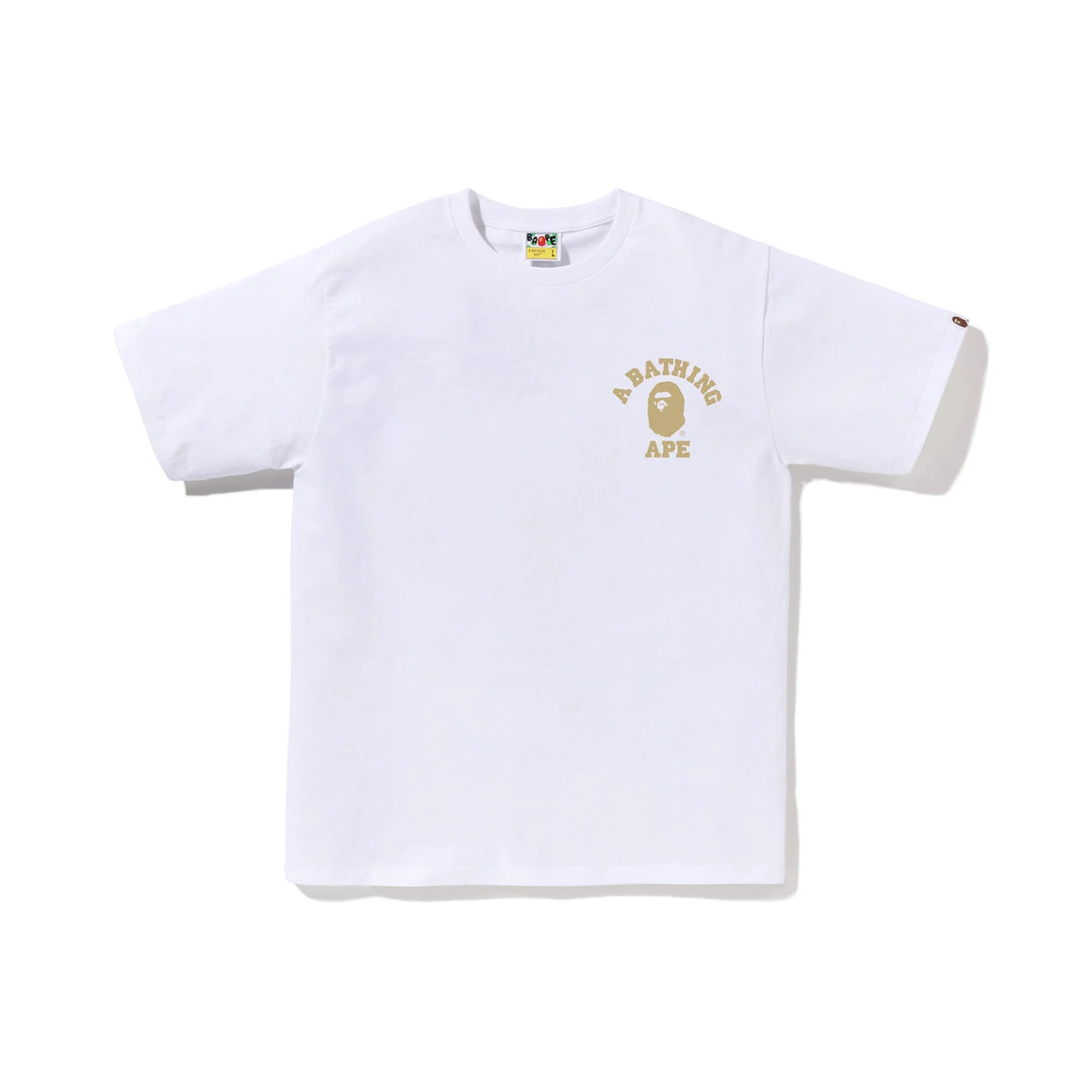 BAPE 1st Camo College Ats Tee 'White / Yellow'