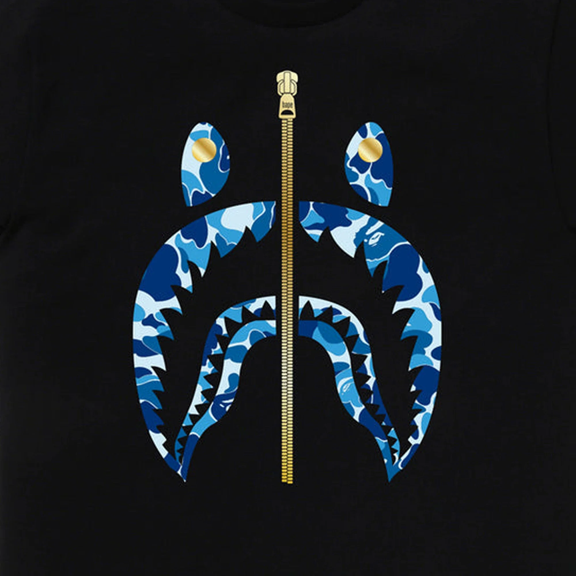 BAPE ABC Camo Shark Tee 'Black / Blue' - Image 2