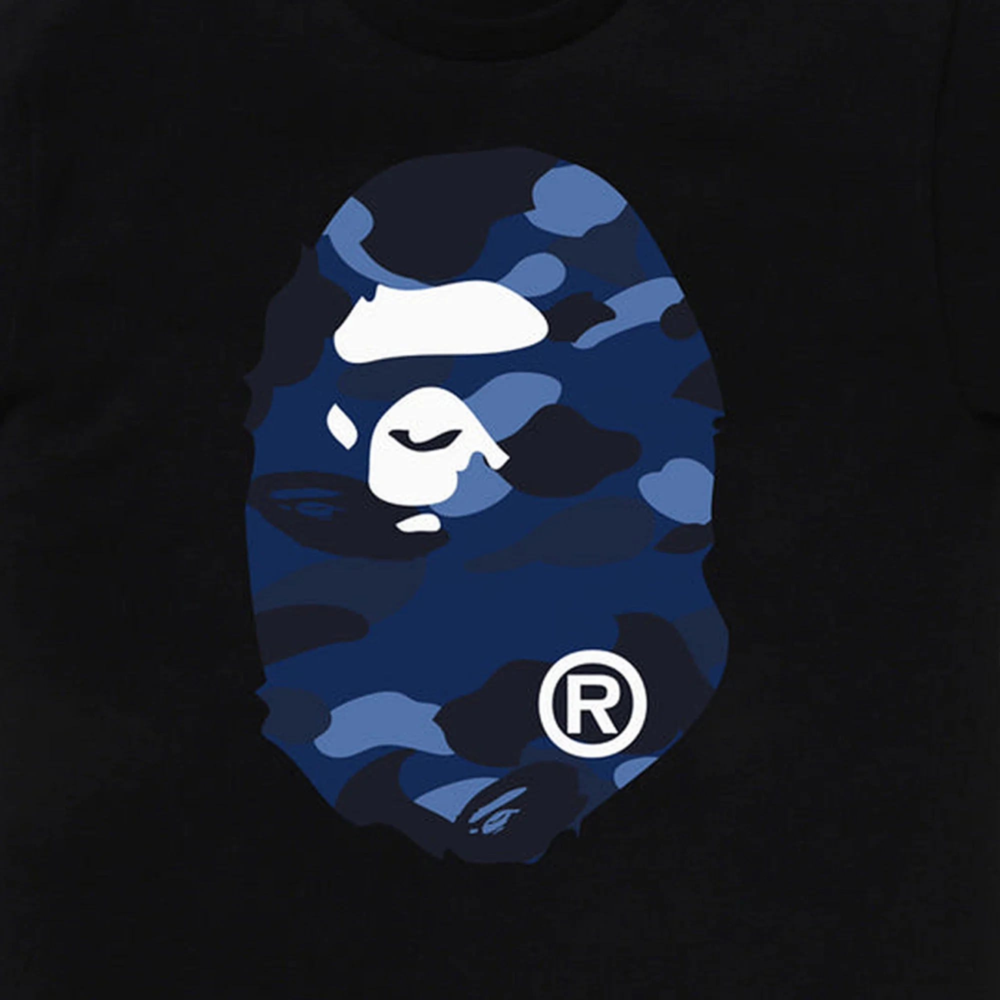 BAPE Color Camo Big Ape Head Tee 'Black / Navy' - Image 3