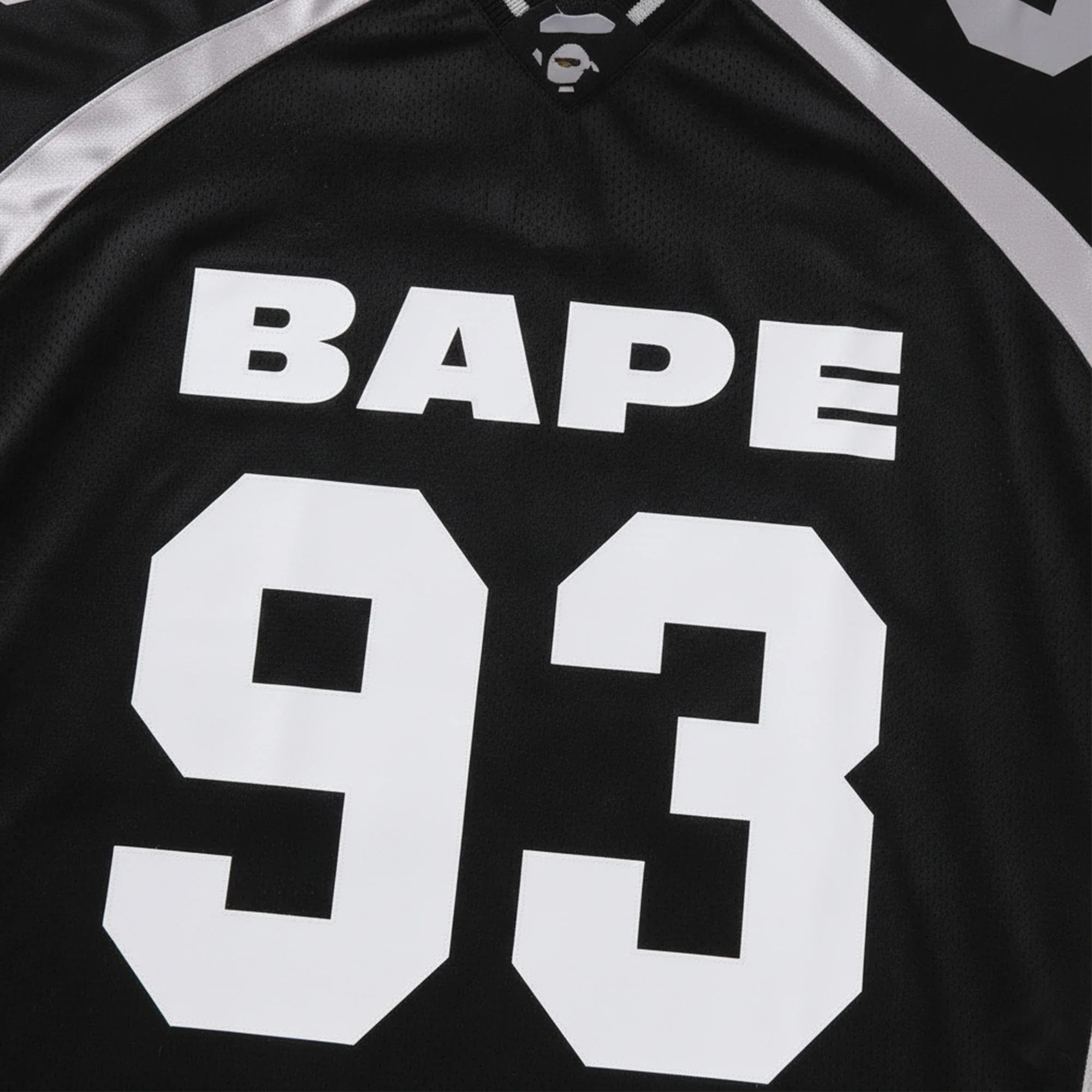 BAPE Line Camo Jacquard Relaxed Fit Football Jersey 'Black' (2025) - Image 3