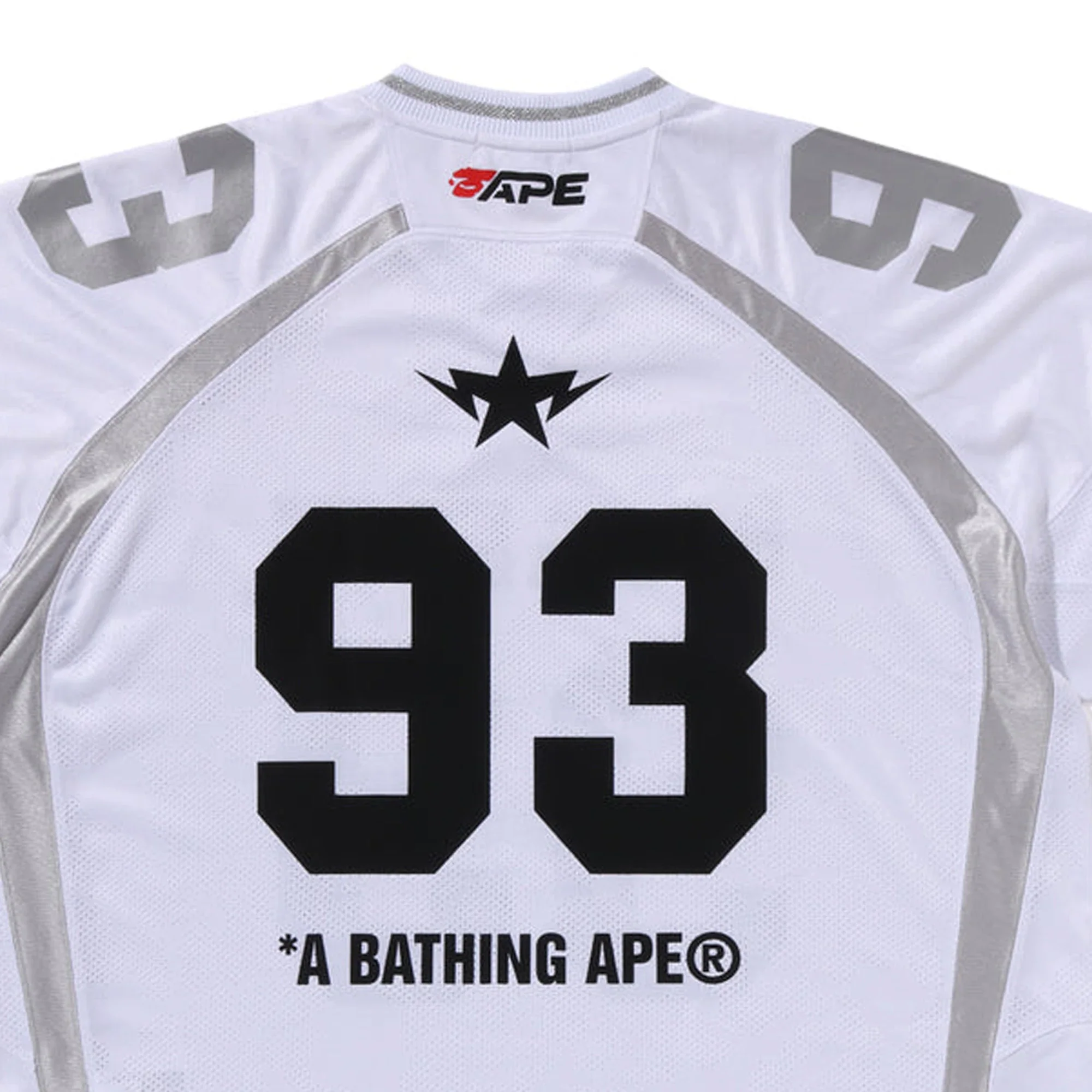 BAPE Line Camo Jacquard Relaxed Fit Football Jersey 'White' - Image 3
