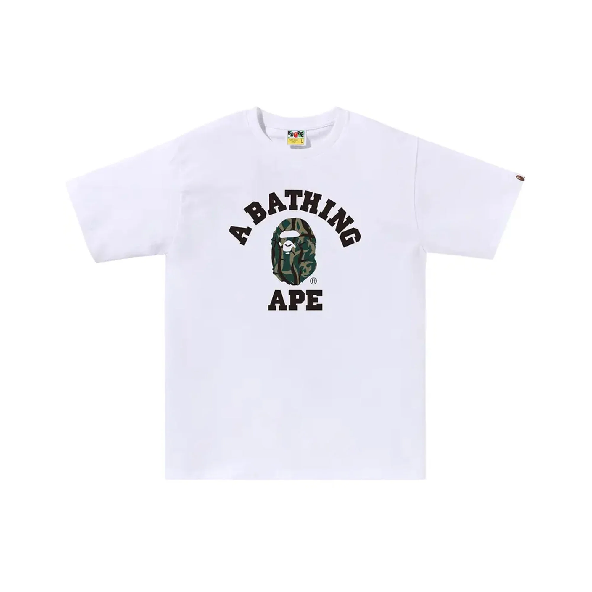 BAPE Trial Camo College Tee 'White / Green'