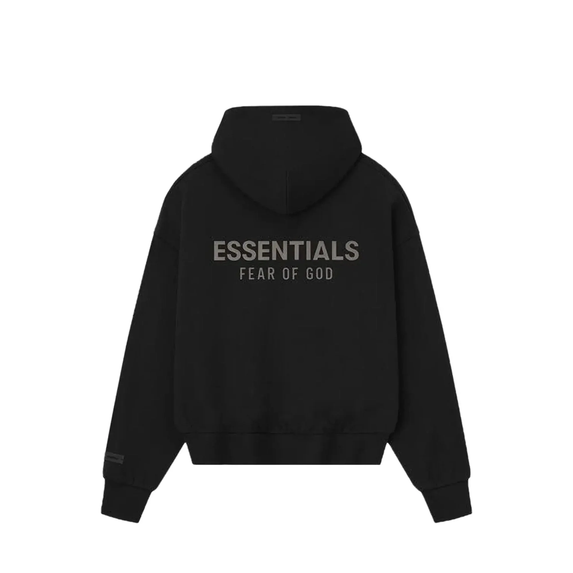 Fear of God Essentials Classic Fleece Zip-Up Hoodie 'Jet Black' (2025) - Image 2