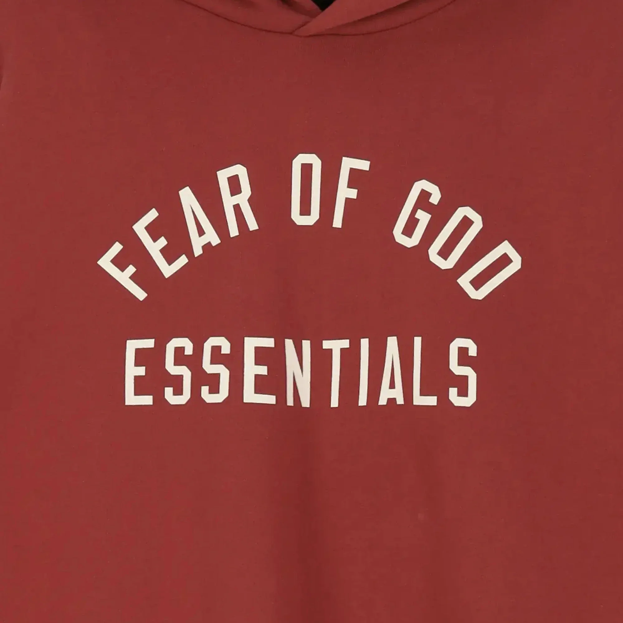 Fear of God Essentials Fleece Hoodie 'Crimson' (2024) - Image 3