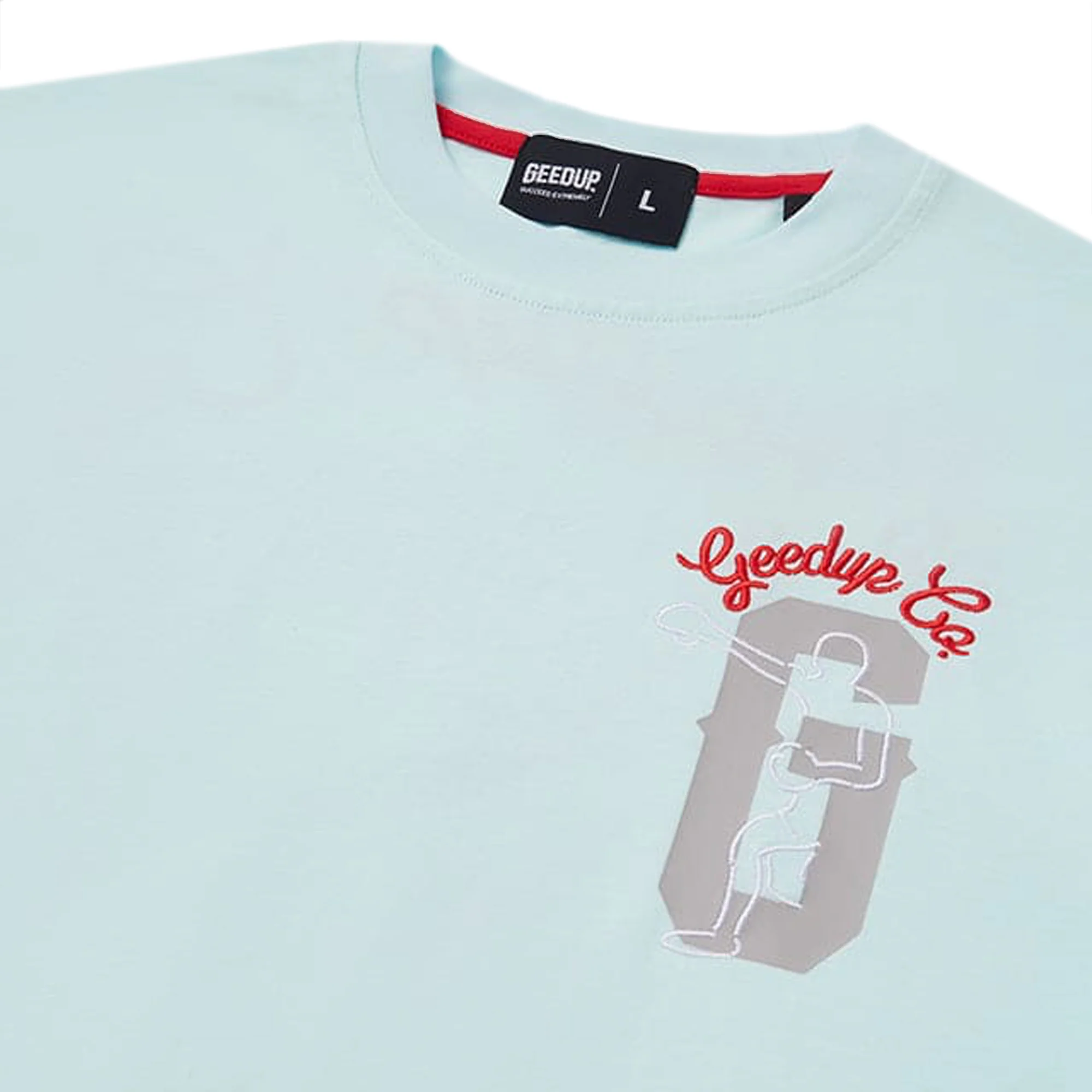 Geedup Boxer T-Shirt 'Light Blue / Red' (2025) - Image 3