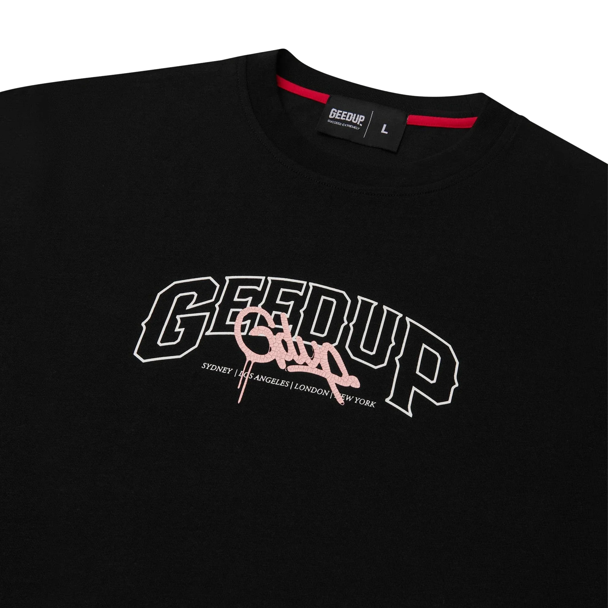 Geedup Core Handstyle T-Shirt 'Black / Pink' (2025) - Image 2