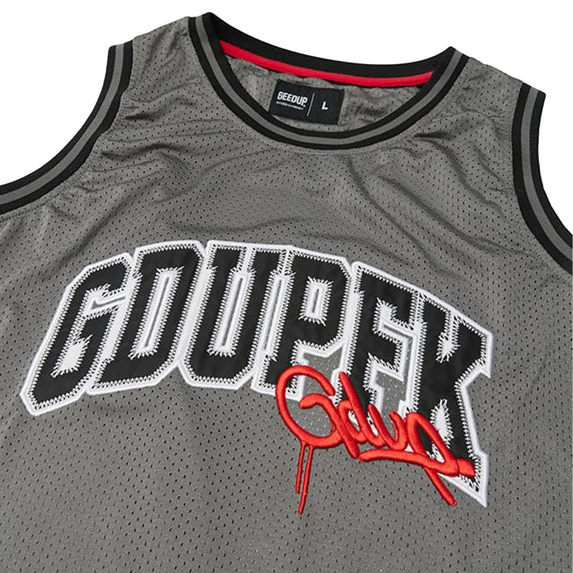Geedup GDUPFK Basketball Jersey 'Grey / Red' (2025) - Image 2