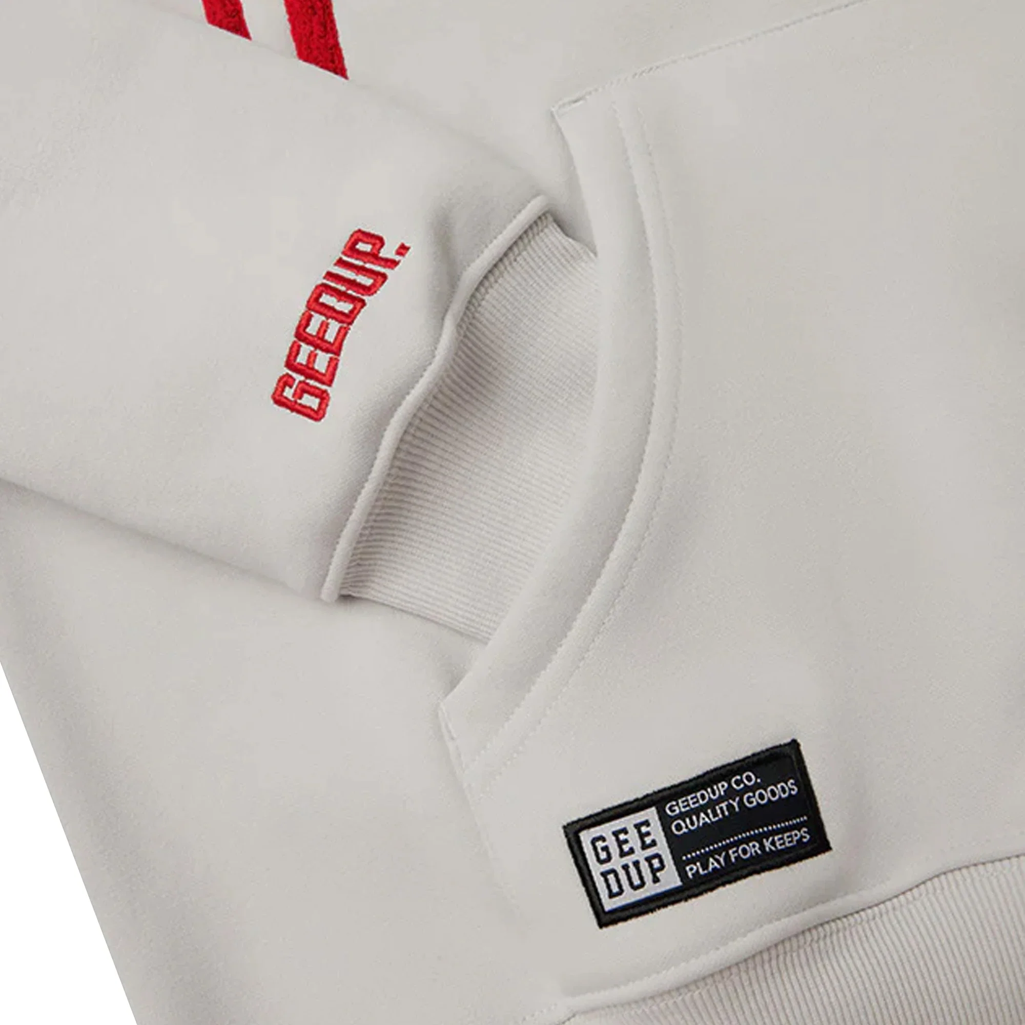 Geedup Handstyle G Hoodie 'Light Grey / Red' (2025) - Image 3