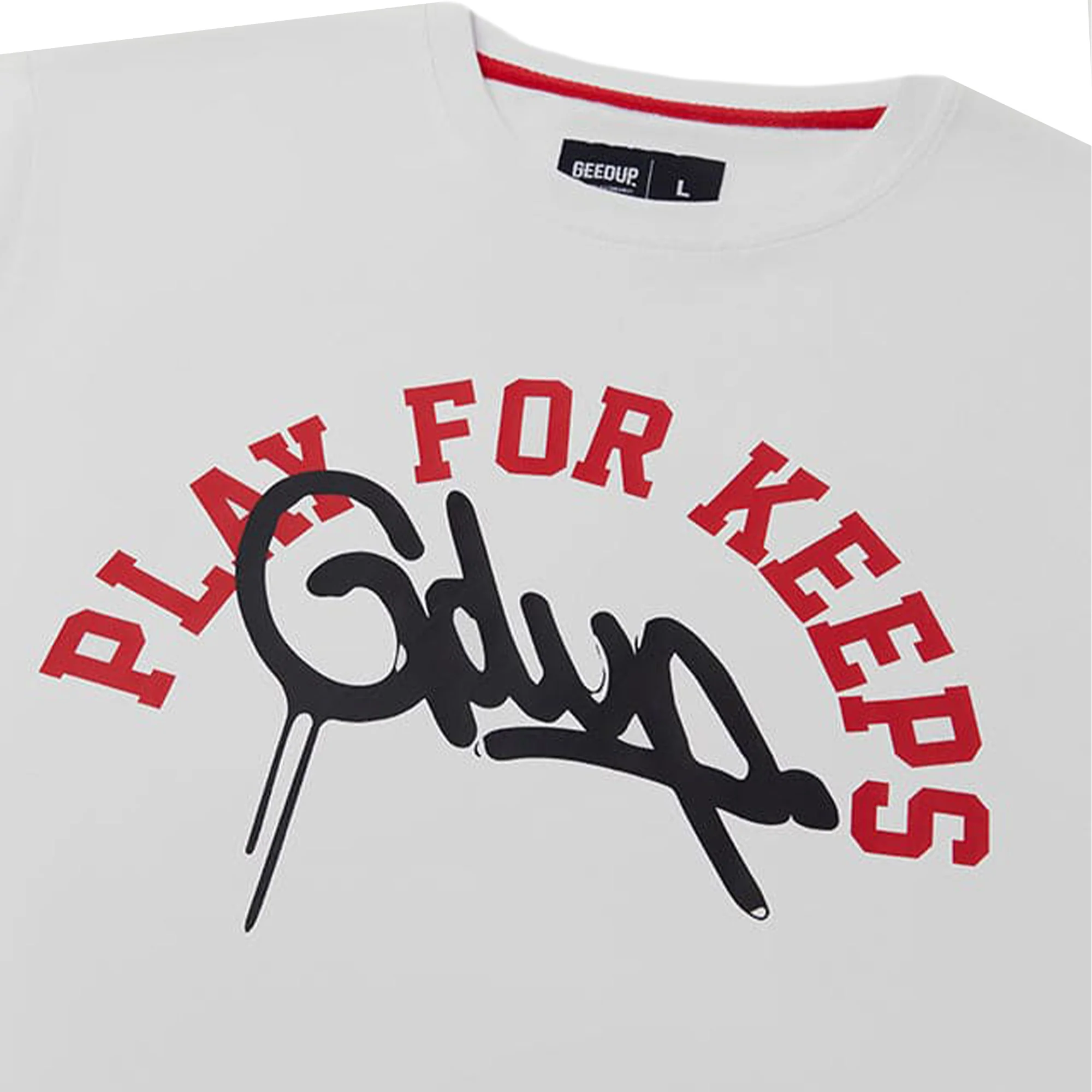 Geedup Handstyle Play For Keeps T-Shirt 'White' (2024) - Image 2