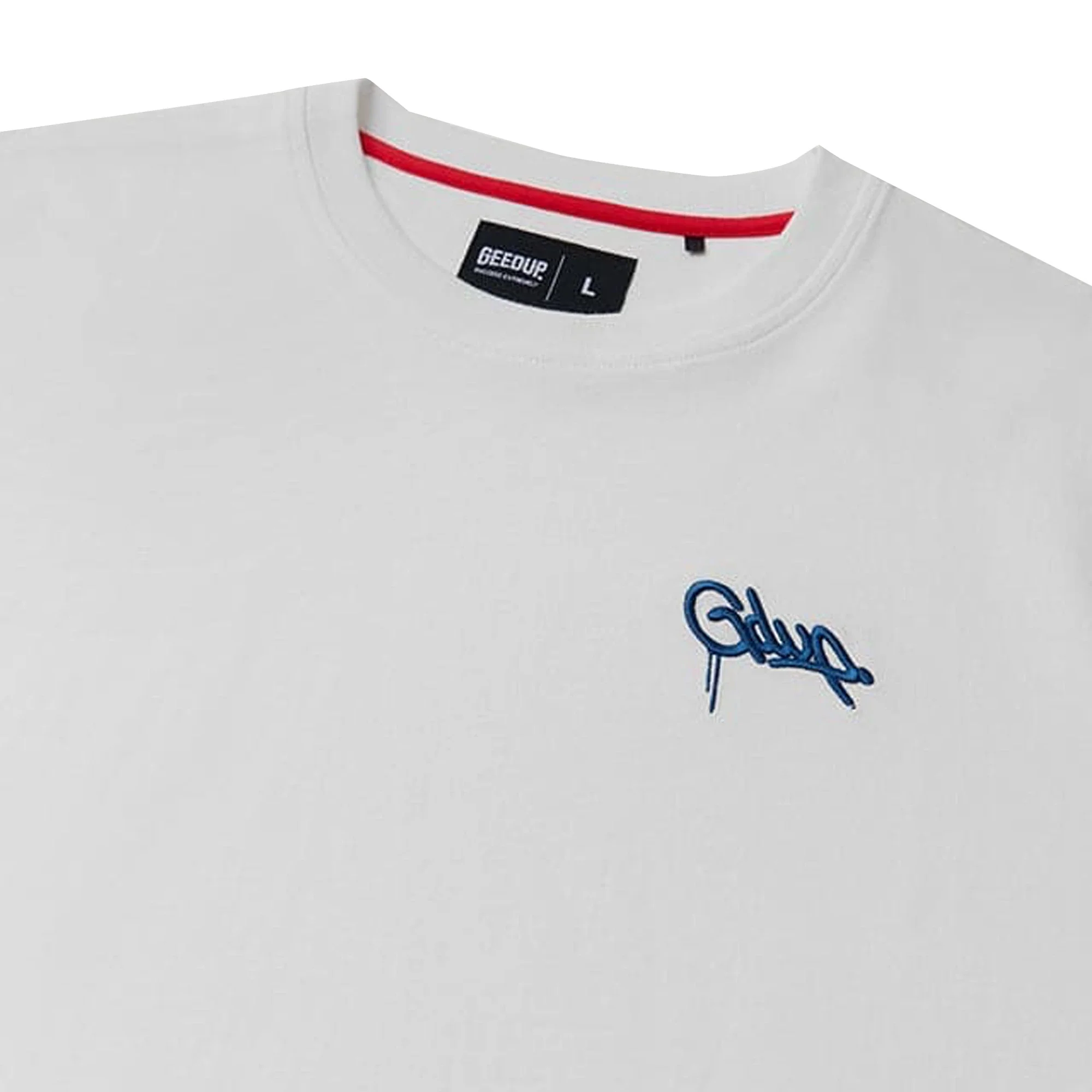 Geedup Micro Handstyle T-Shirt 'White / Blue' (2025) - Image 2