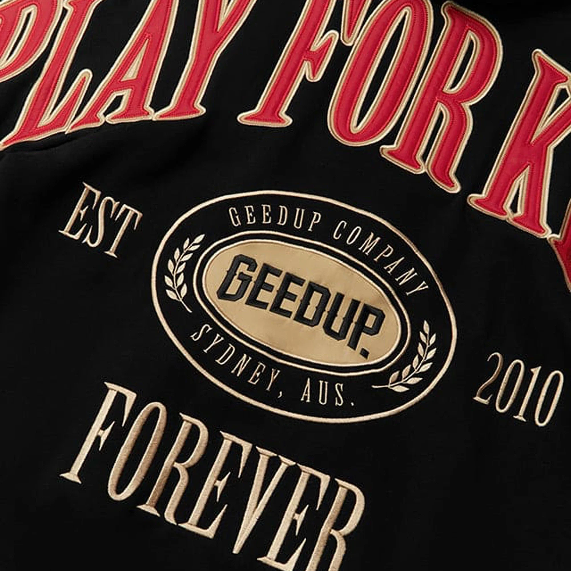 Geedup PFK Company Hoodie 'Black / Red / Cream' (2025) - Image 3