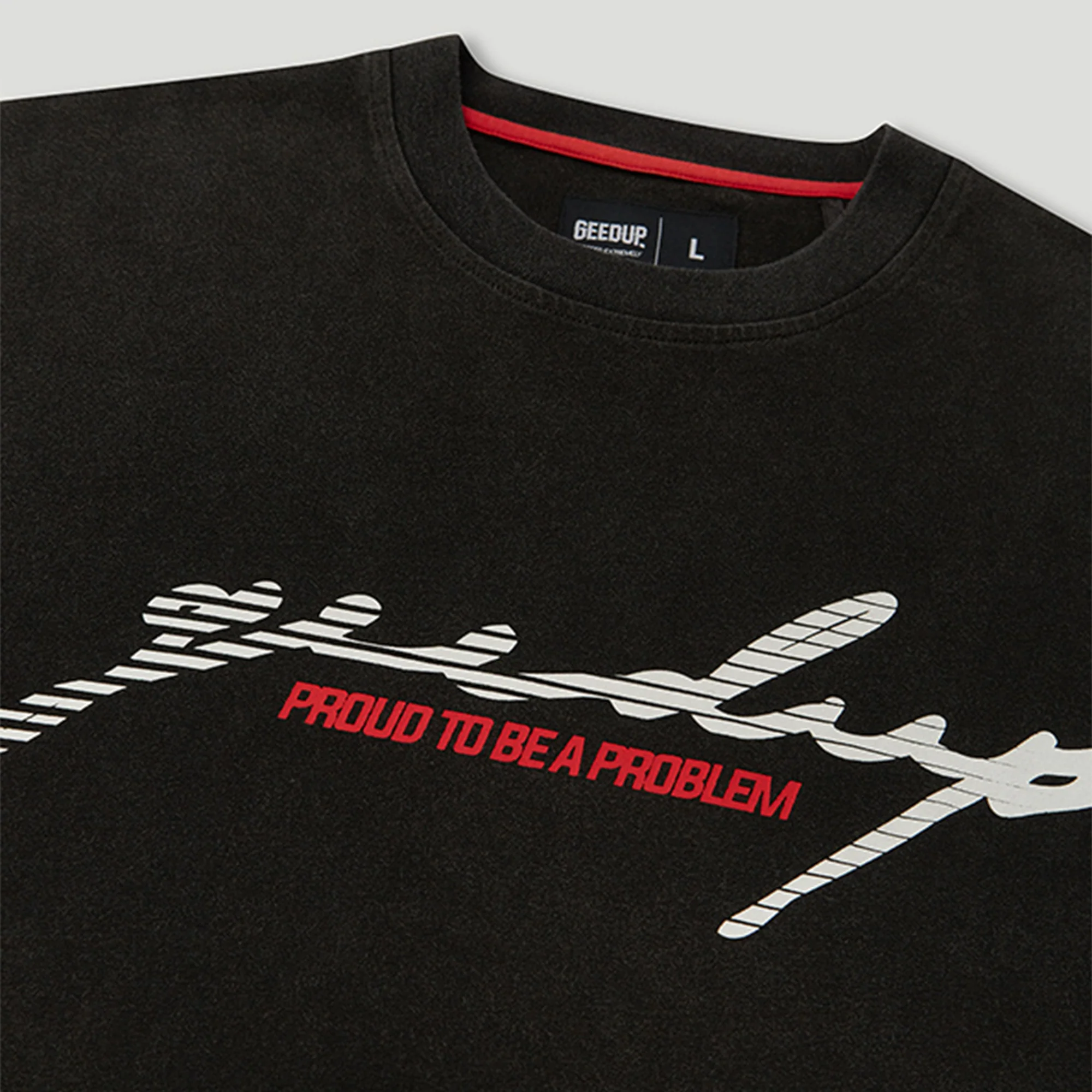 Geedup Proud To Be A Problem Nascar T-Shirt 'Black / Red' (2024) - Image 3