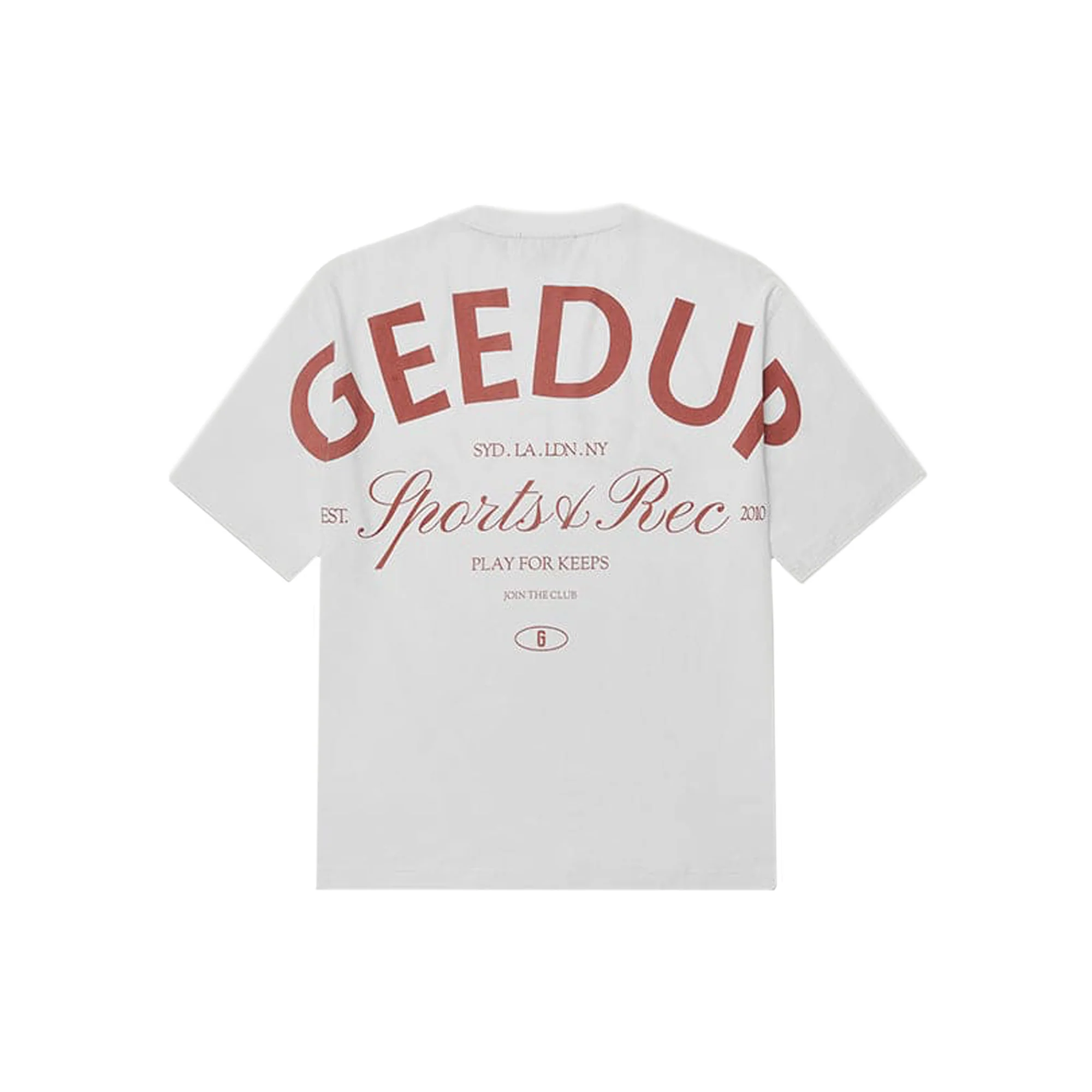 Geedup Sports & Rec. T-Shirt 'White / Burgundy' (2025)