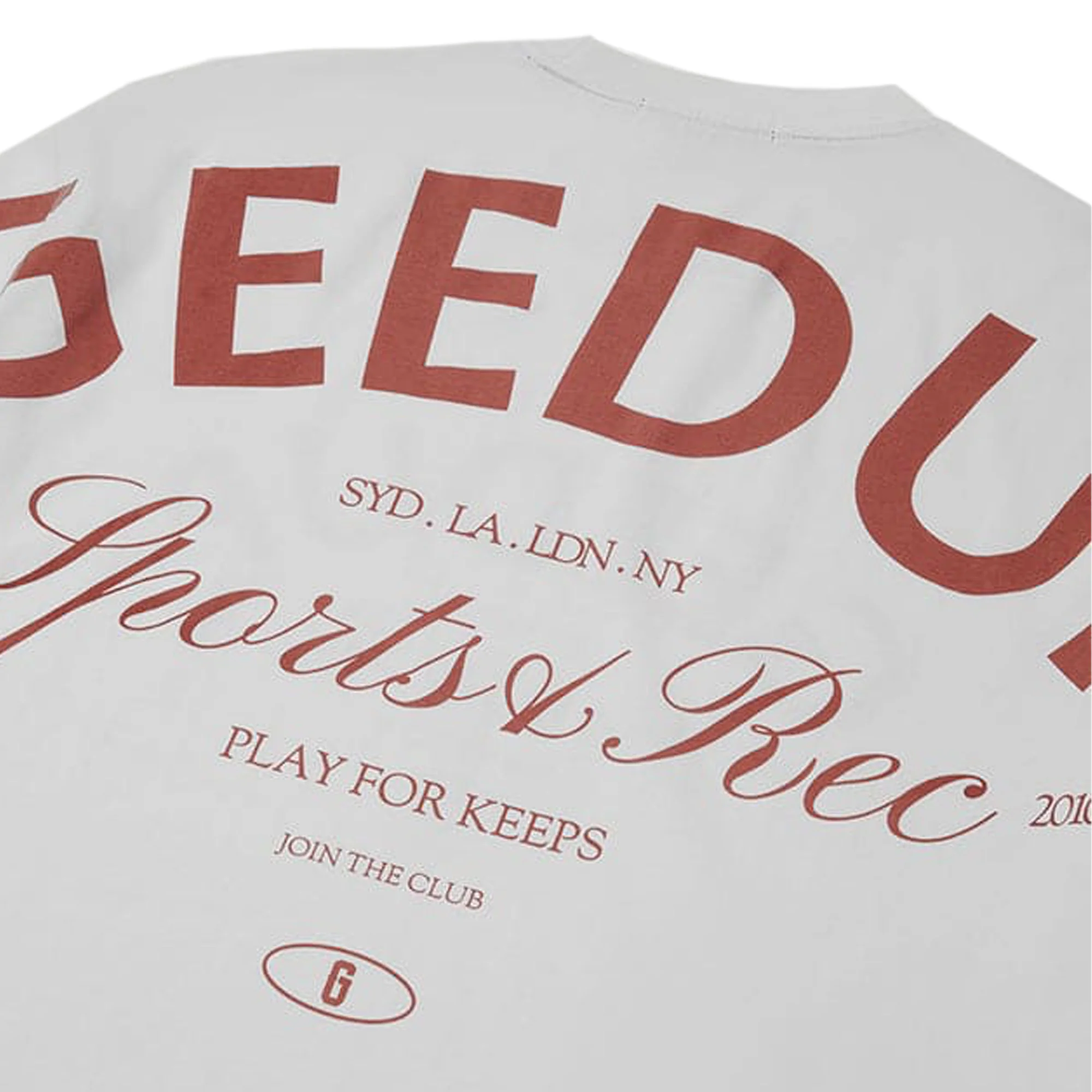 Geedup Sports & Rec. T-Shirt 'White / Burgundy' (2025) - Image 3
