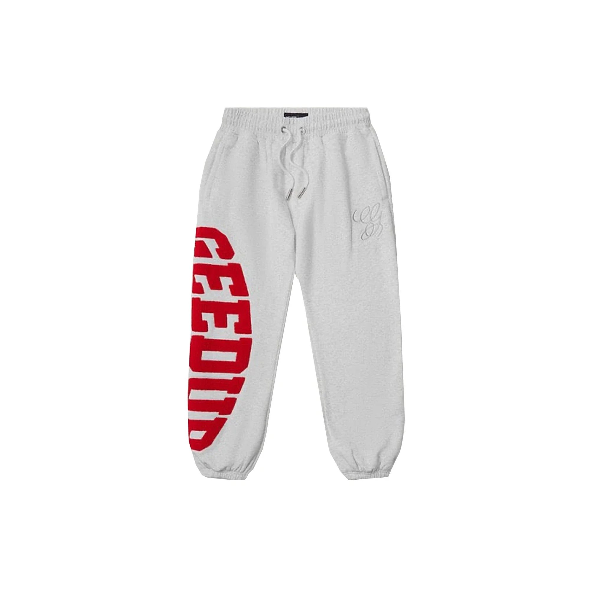 Geedup Team Logo Cursive Trackpant 'White Marle / Red' (2026)