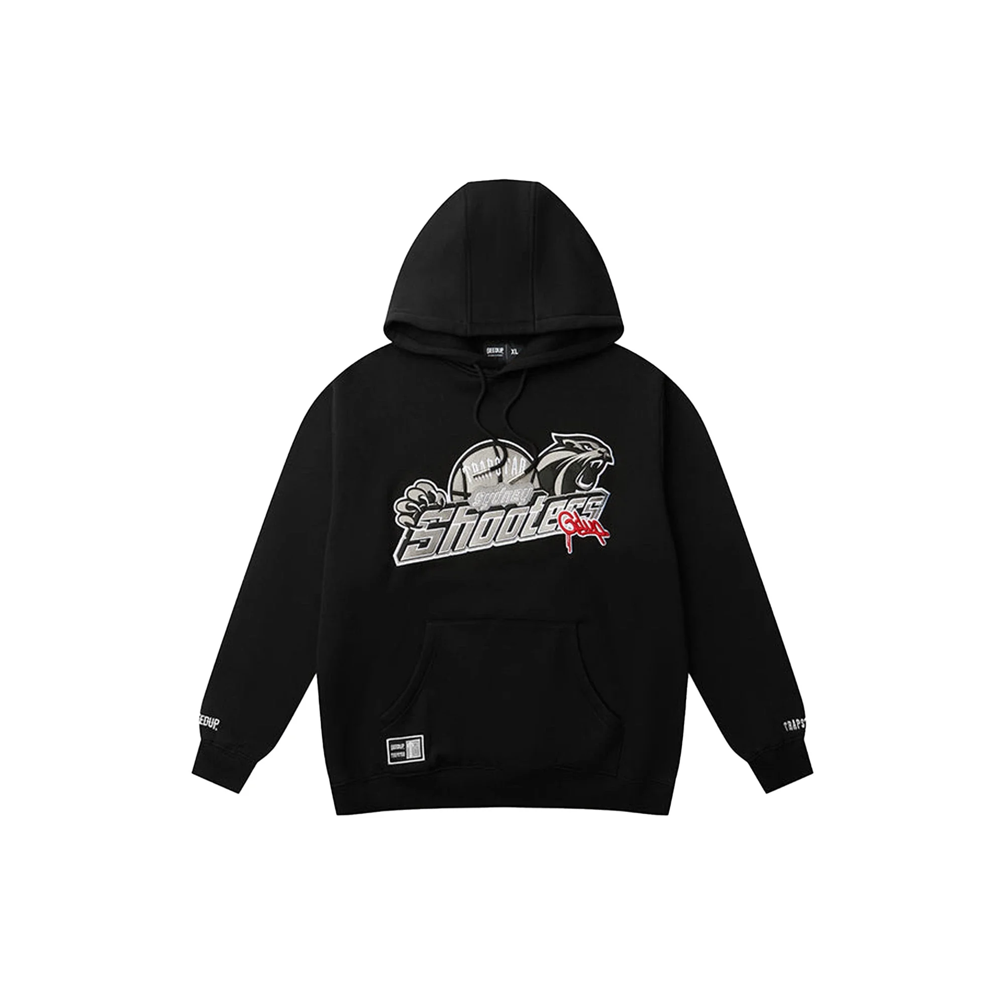 Geedup x Trapstar Sydney Shooters Hoodie 'Black / Red' (2025)