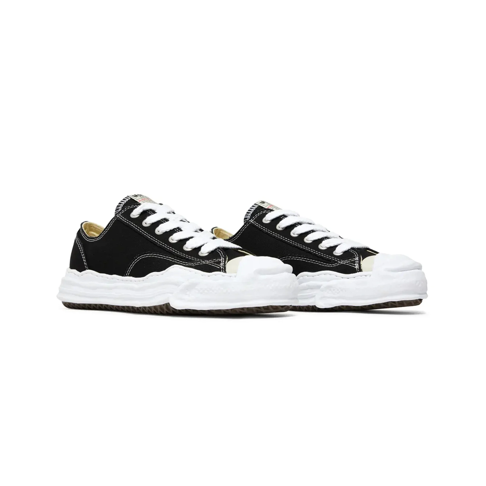 Maison Mihara Yasuhiro Hank OG Sole Canvas Low 'Black White' (2022) - Image 2