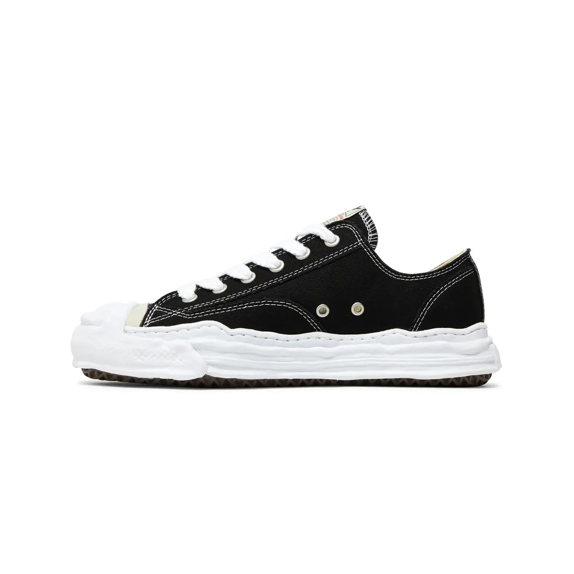Maison Mihara Yasuhiro Hank OG Sole Canvas Low 'Black White' (2022) - Image 3