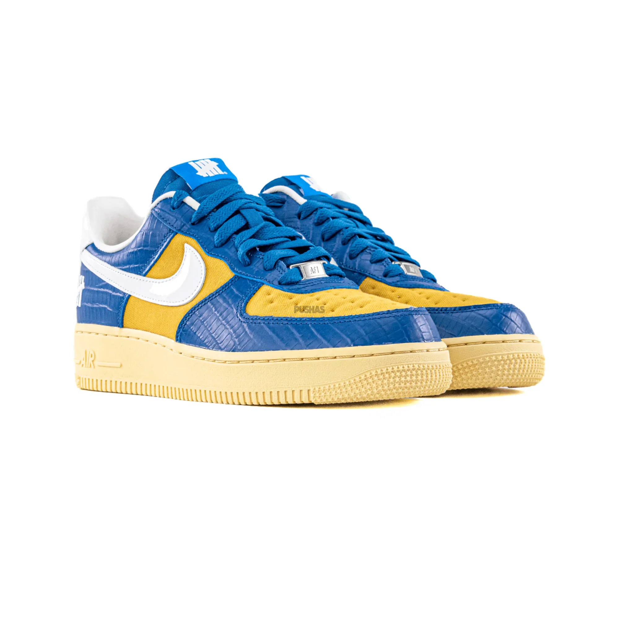 Nike Air Force 1 Low SP x Undefeated '5 On It Blue Yellow Croc' (2021) - Image 2