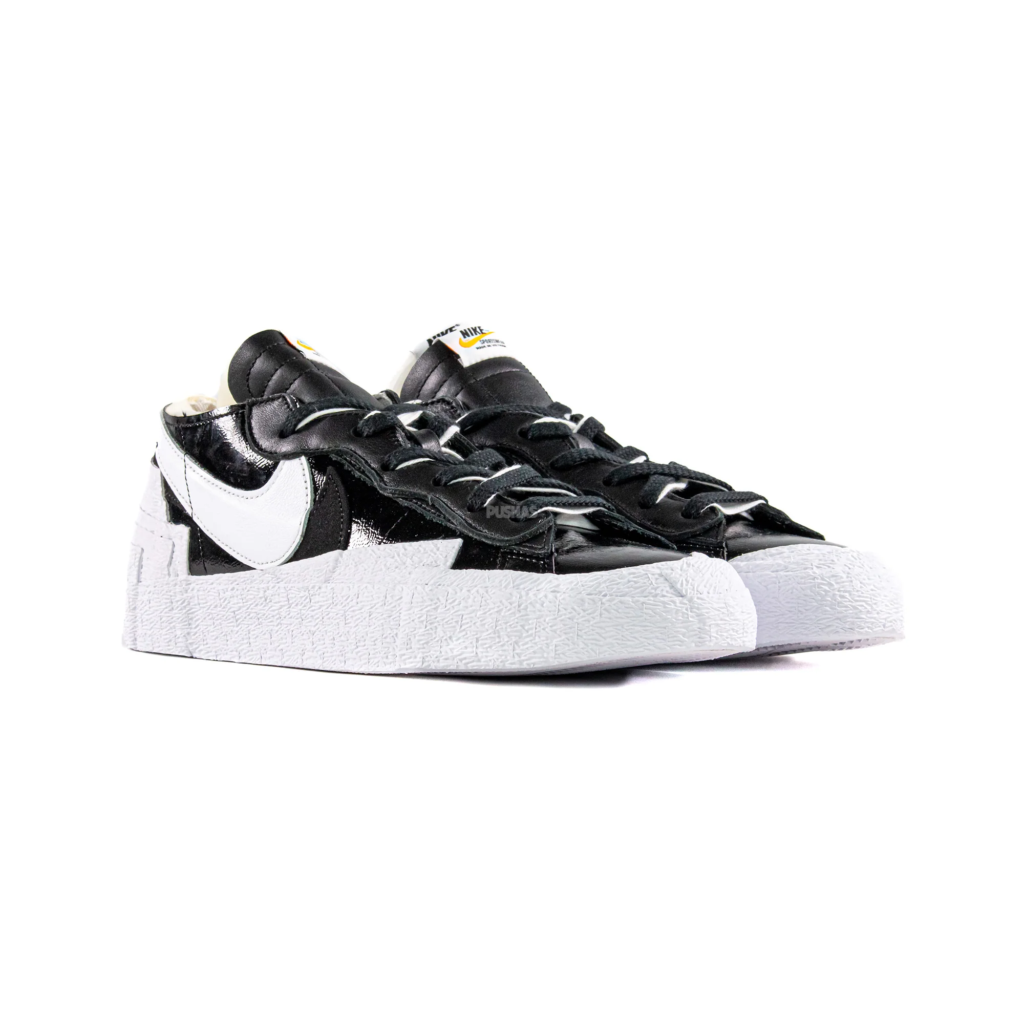 Nike Blazer Low x Sacai 'Black Patent Leather' (2022) - Image 2