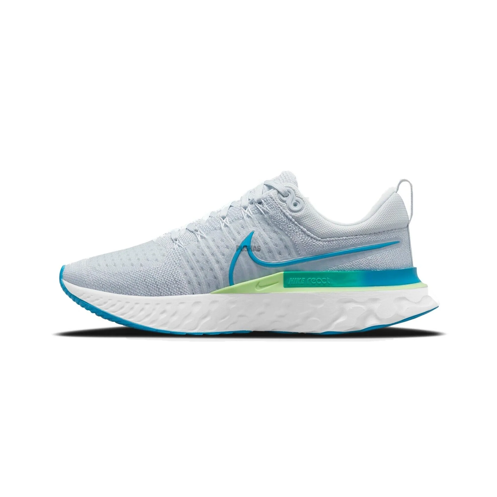 Nike React Infinity Run Flyknit 2 'Pure Platinum Emerald Laser Blue' (2021) - Image 3