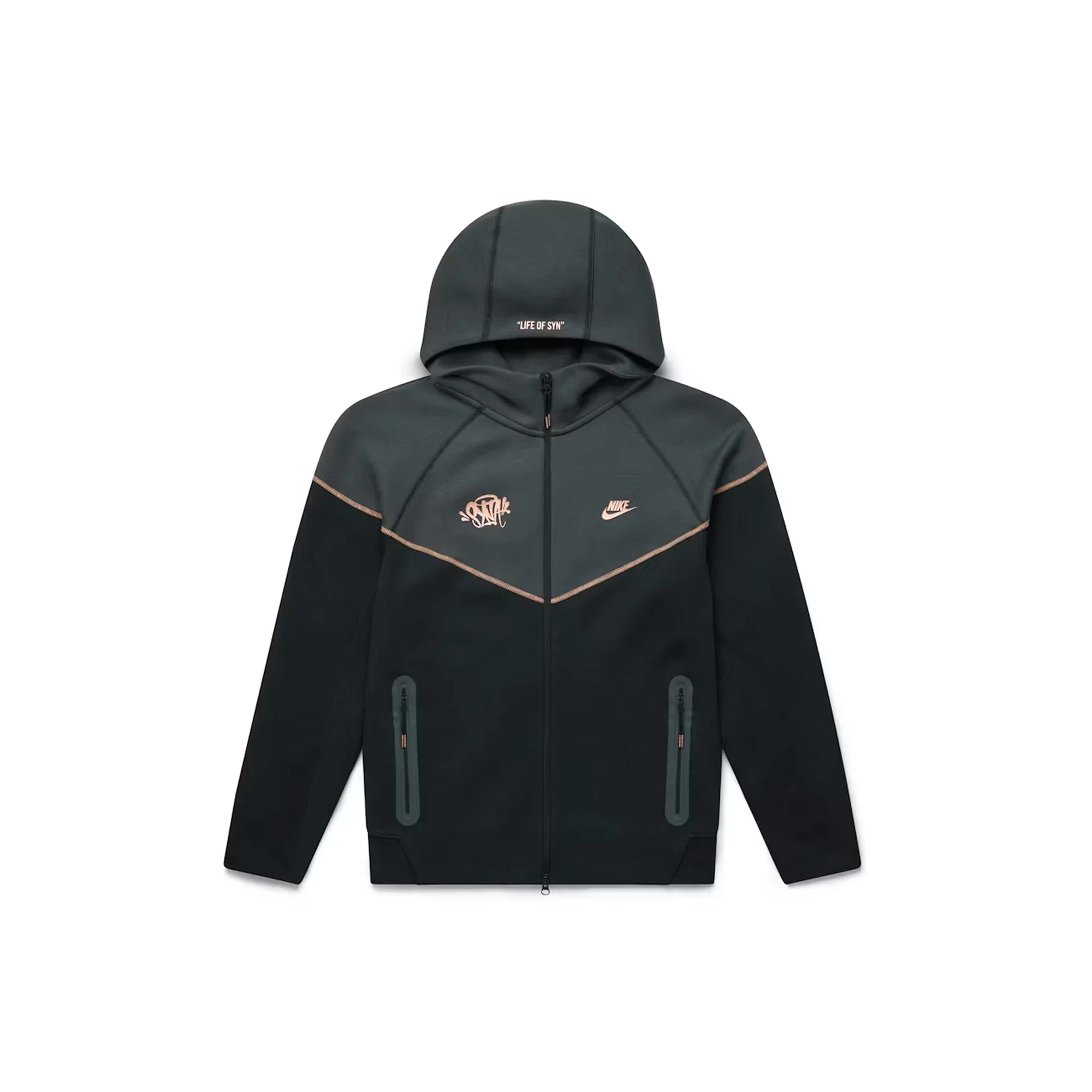Nike Sportswear Tech Fleece x Central Cee Full Zip Hoodie 'Black / Metallic Red Bronze' (2024)