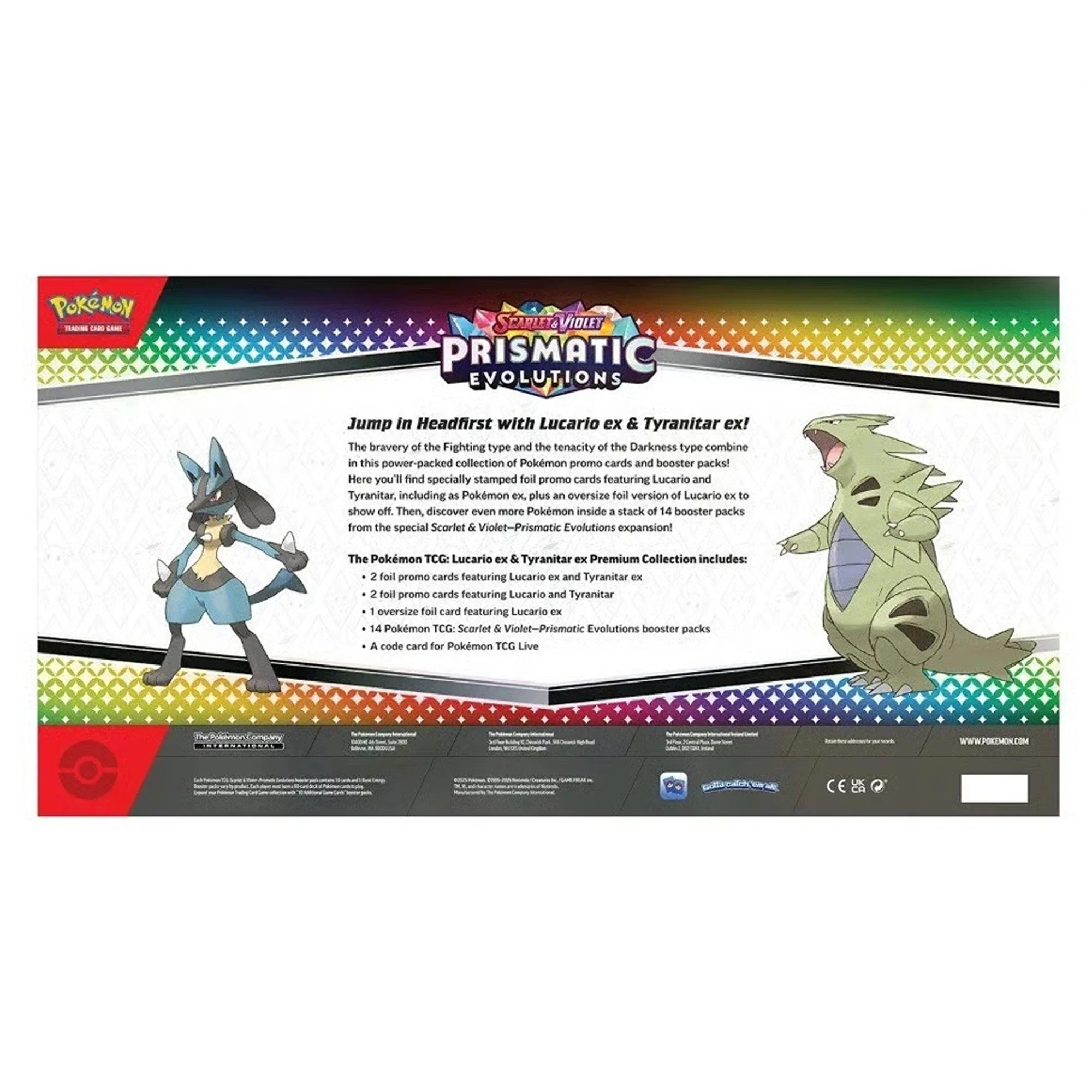 Pokémon TCG Prismatic Evolutions Lucario Tyranitar EX Premium Box Sealed - Image 2