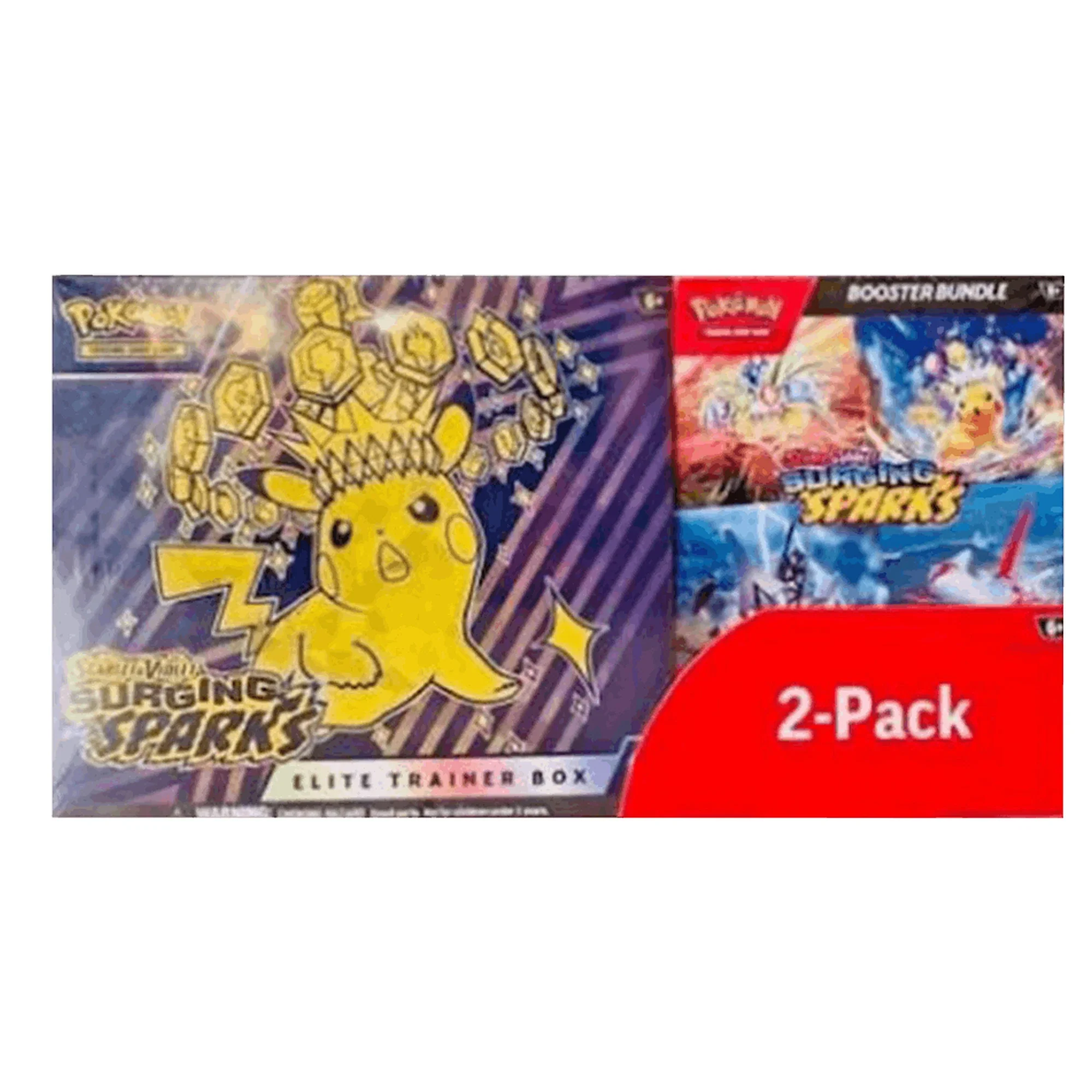 Pokémon TCG Scarlet & Violet Surging Sparks Costco 2-Pack Elite Trainer Box and Booster Bundle
