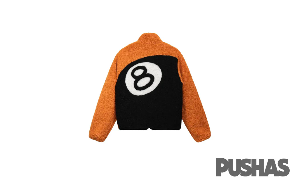 Stussy 8 Ball Sherpa Reversible Jacket 'Orange' - Image 2