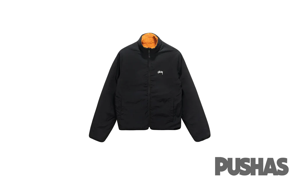Stussy 8 Ball Sherpa Reversible Jacket 'Orange' - Image 3