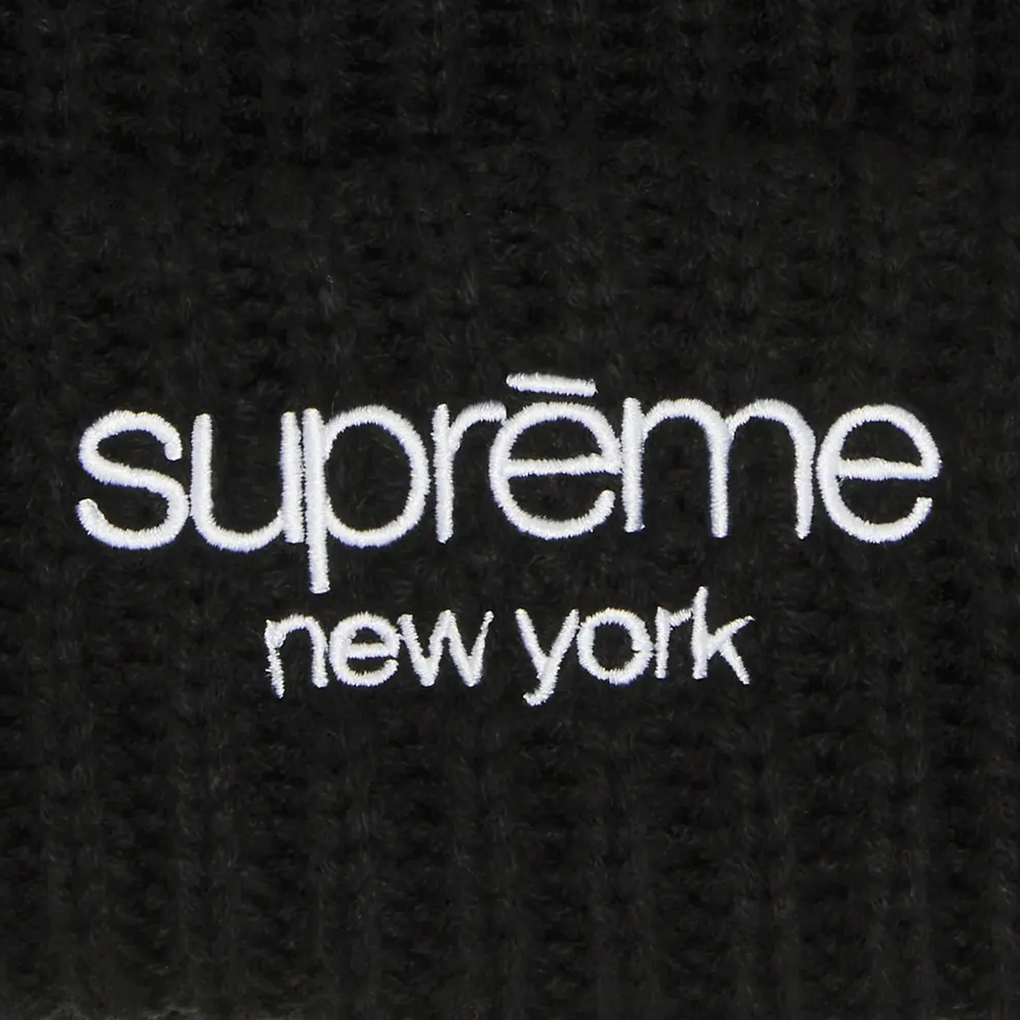 Supreme Classic Logo Chunky Ribbed Beanie 'Black' (2024) - Image 3