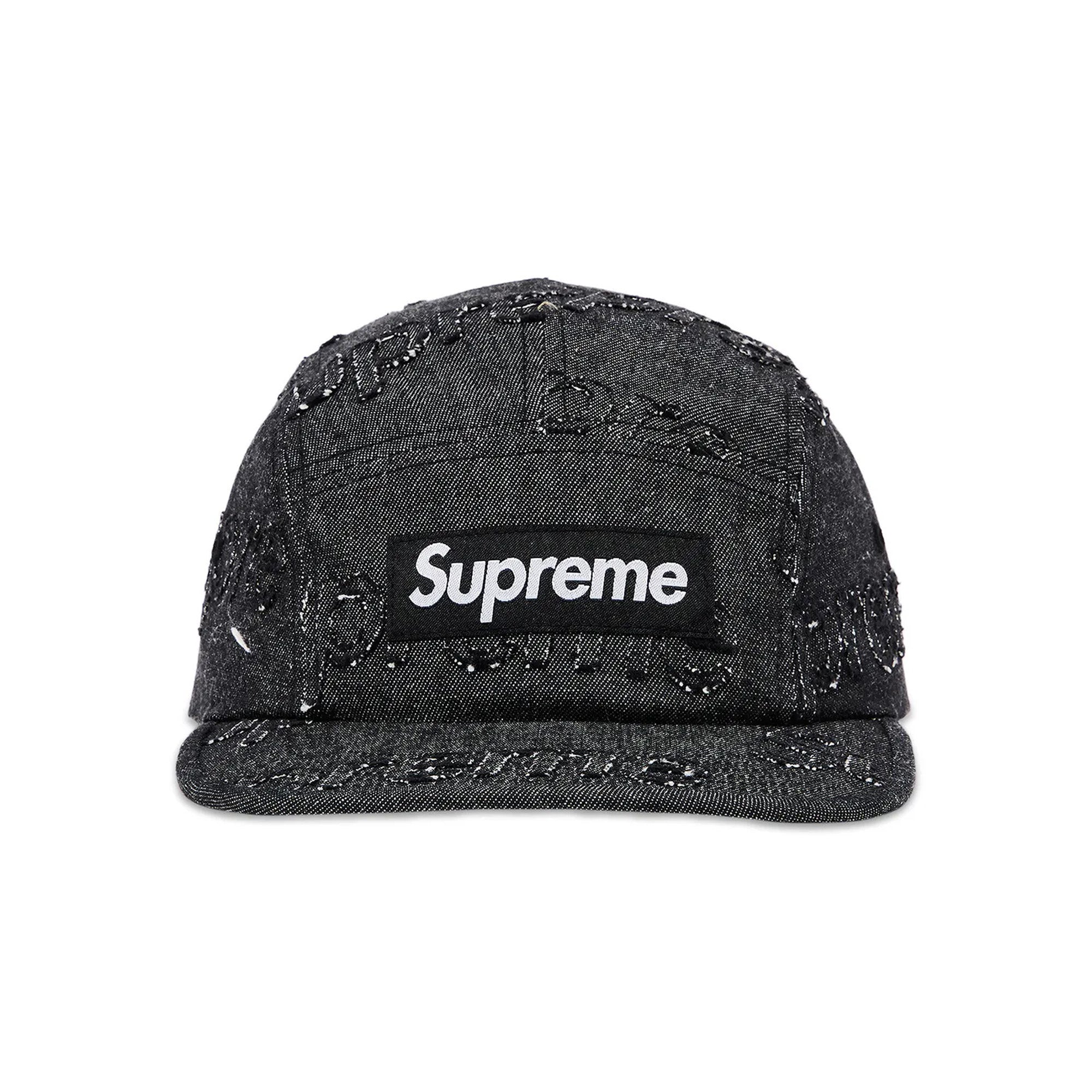 Supreme Lasered Denim Camp Cap 'Black' (2024)