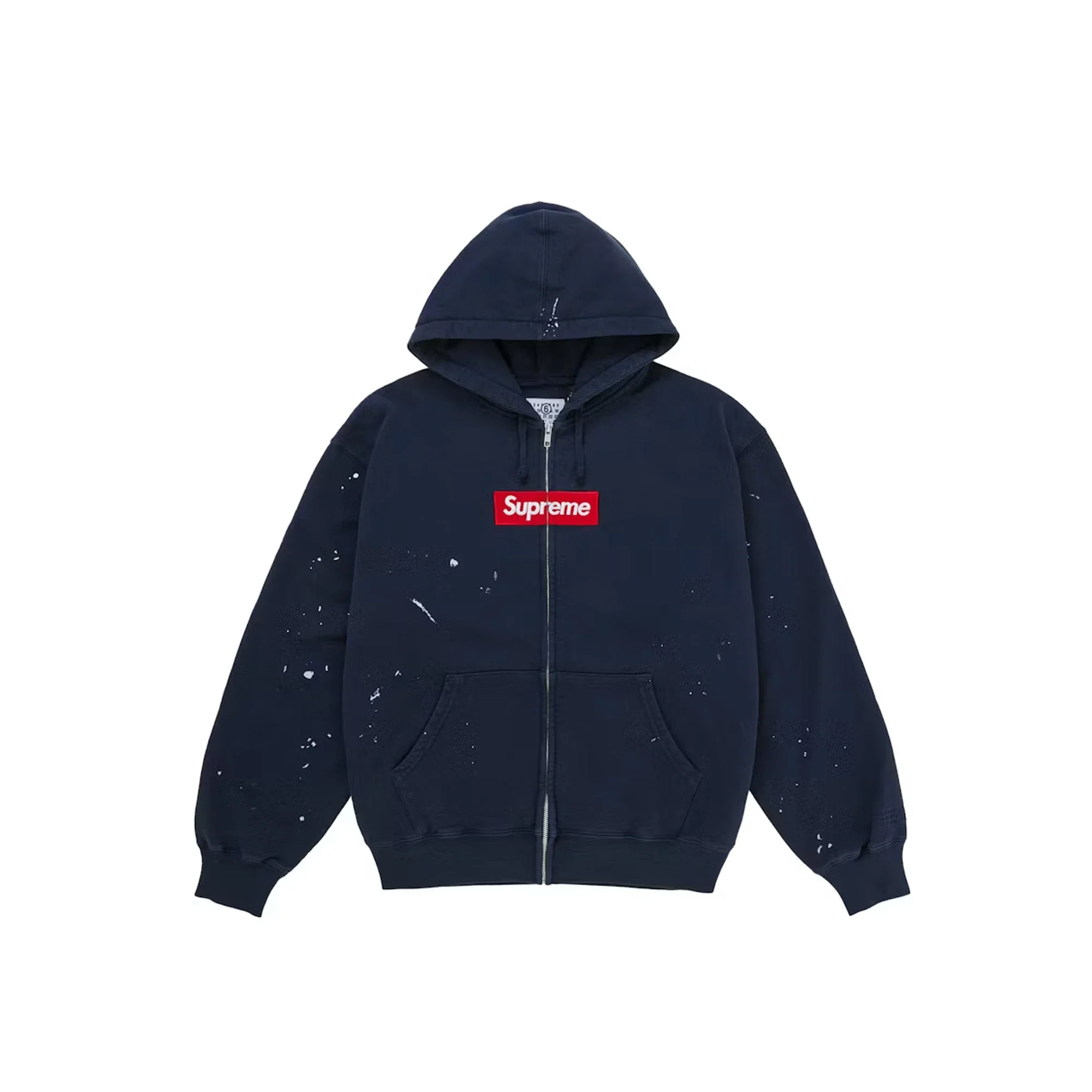 Supreme MM6 Maison Margiela Box Logo Zip Up Hooded Sweatshirt 'Navy' (2026)