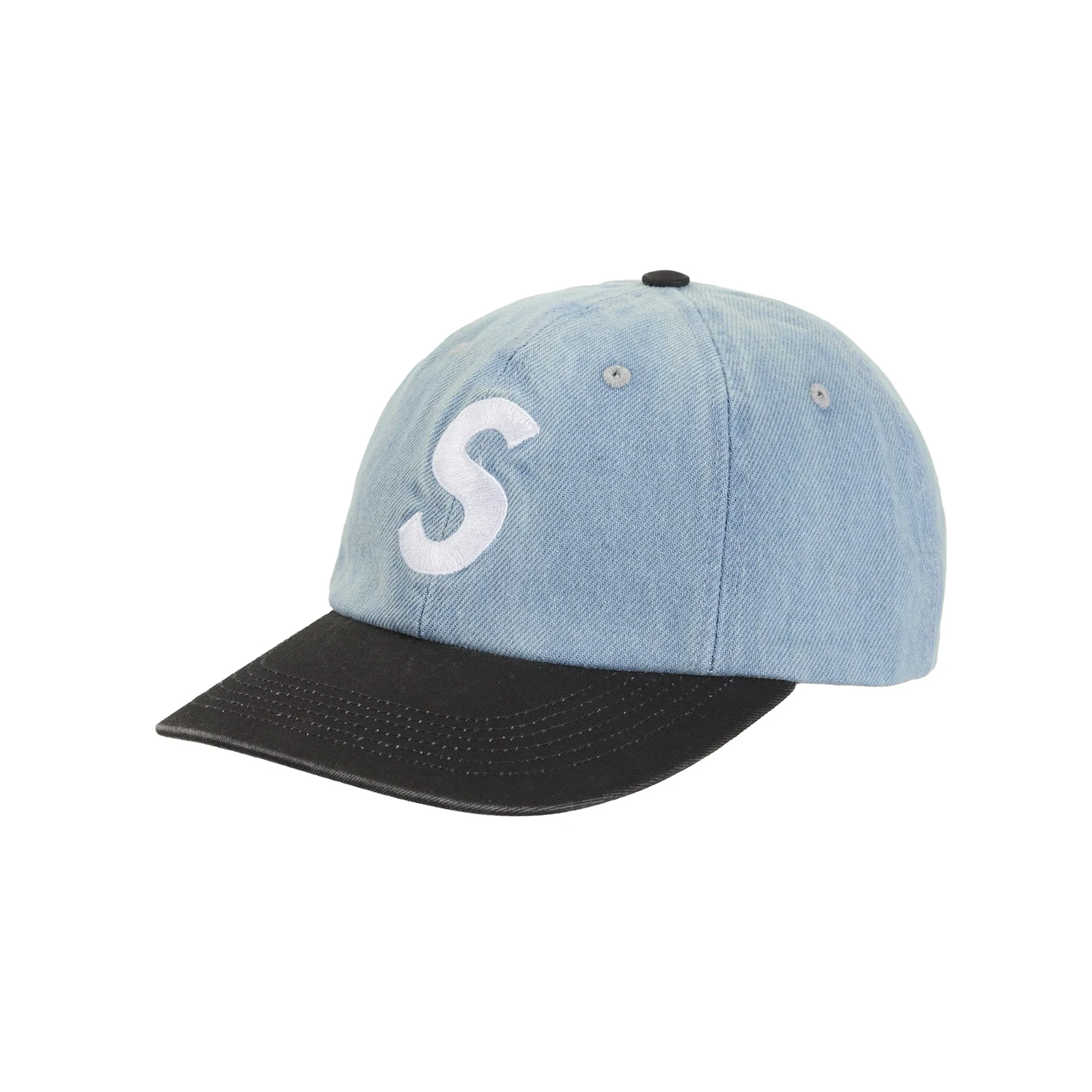 Supreme Pigment Coated 2-Tone S Logo 6-Panel 'Black' (2025)