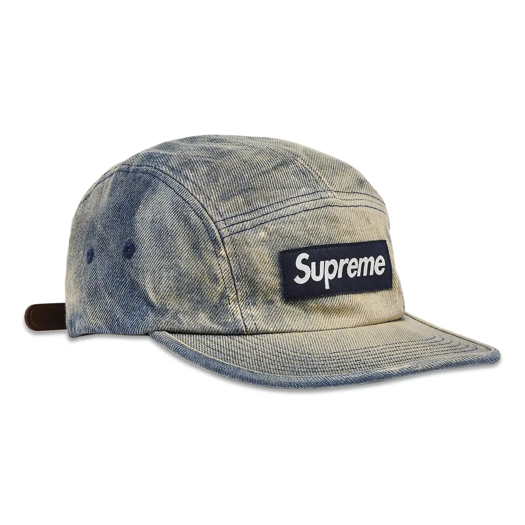 Supreme Washed Chino Twill Camp Cap 'Dirty Indigo' (2024) - Image 2