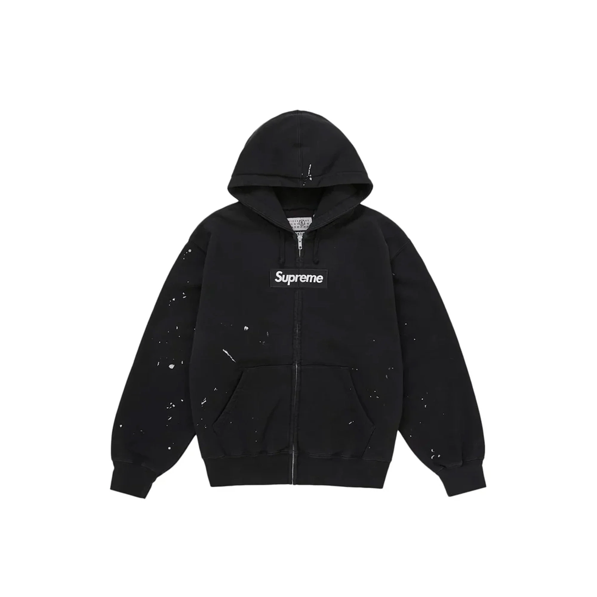 Supreme x MM6 Maison Margiela Box Logo Zip Up Hooded Sweatshirt 'Black' (2026)