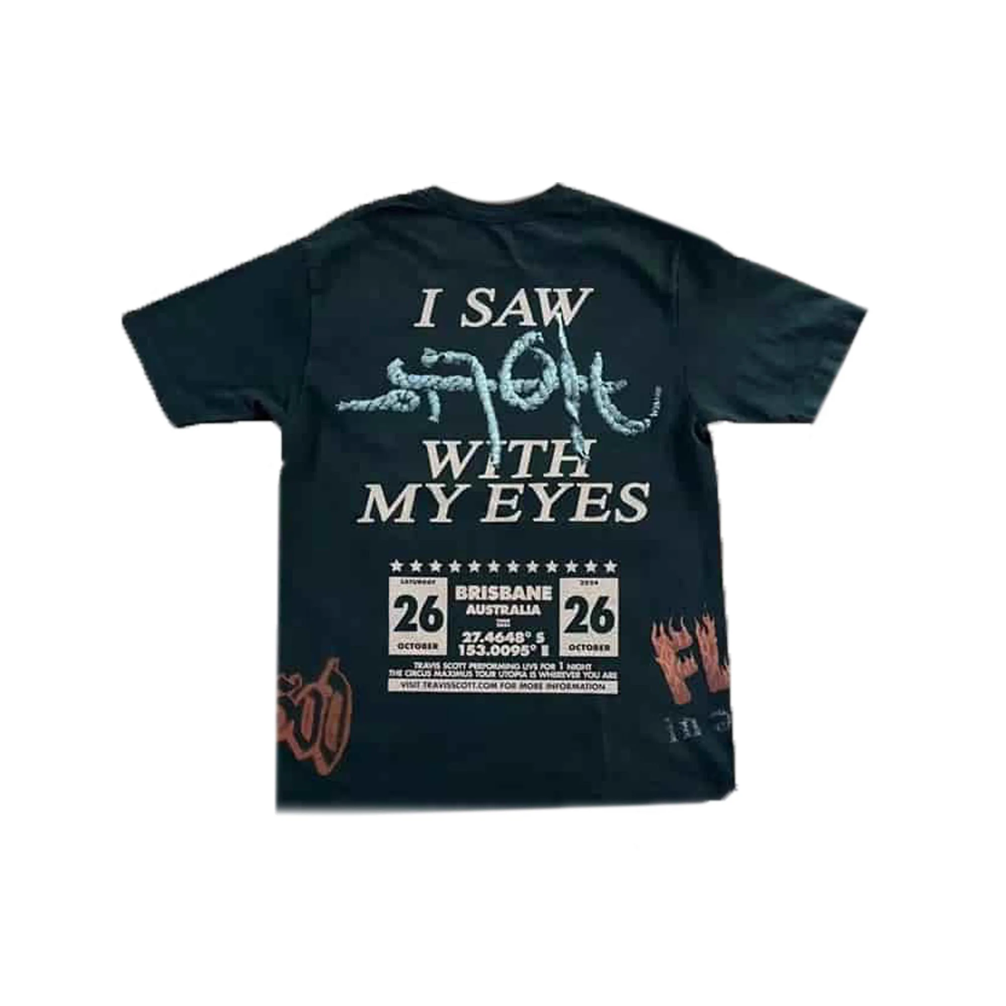 Travis Scott Brisbane Exclusive Utopia Circus Maximus Tour Merch Tee 'Black' (2024) - Image 2