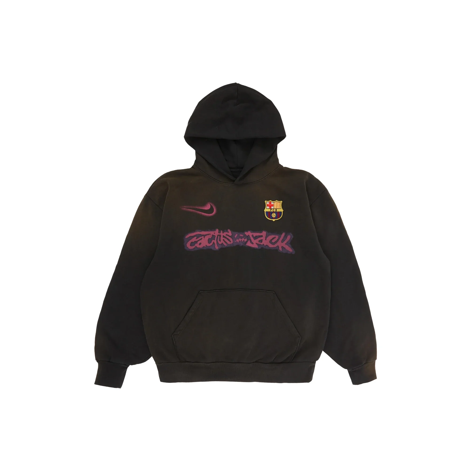 Travis Scott x Nike x FC Barcelona Spray Logo Hoodie 'Black' (2025)
