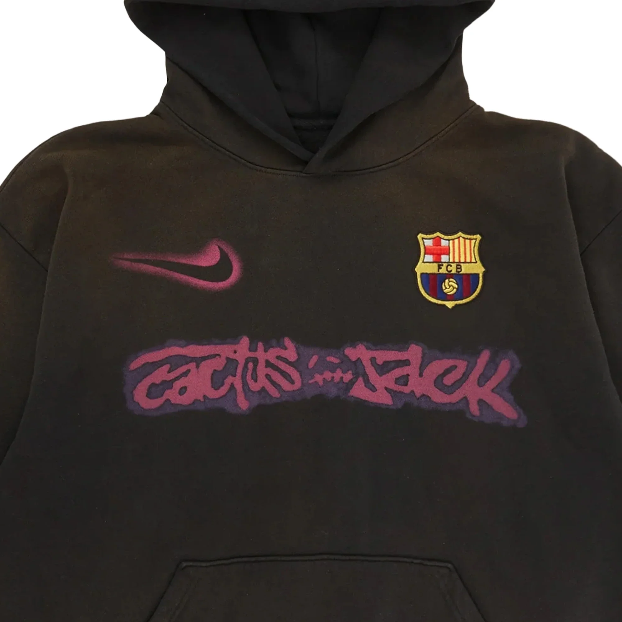 Travis Scott x Nike x FC Barcelona Spray Logo Hoodie 'Black' (2025) - Image 3
