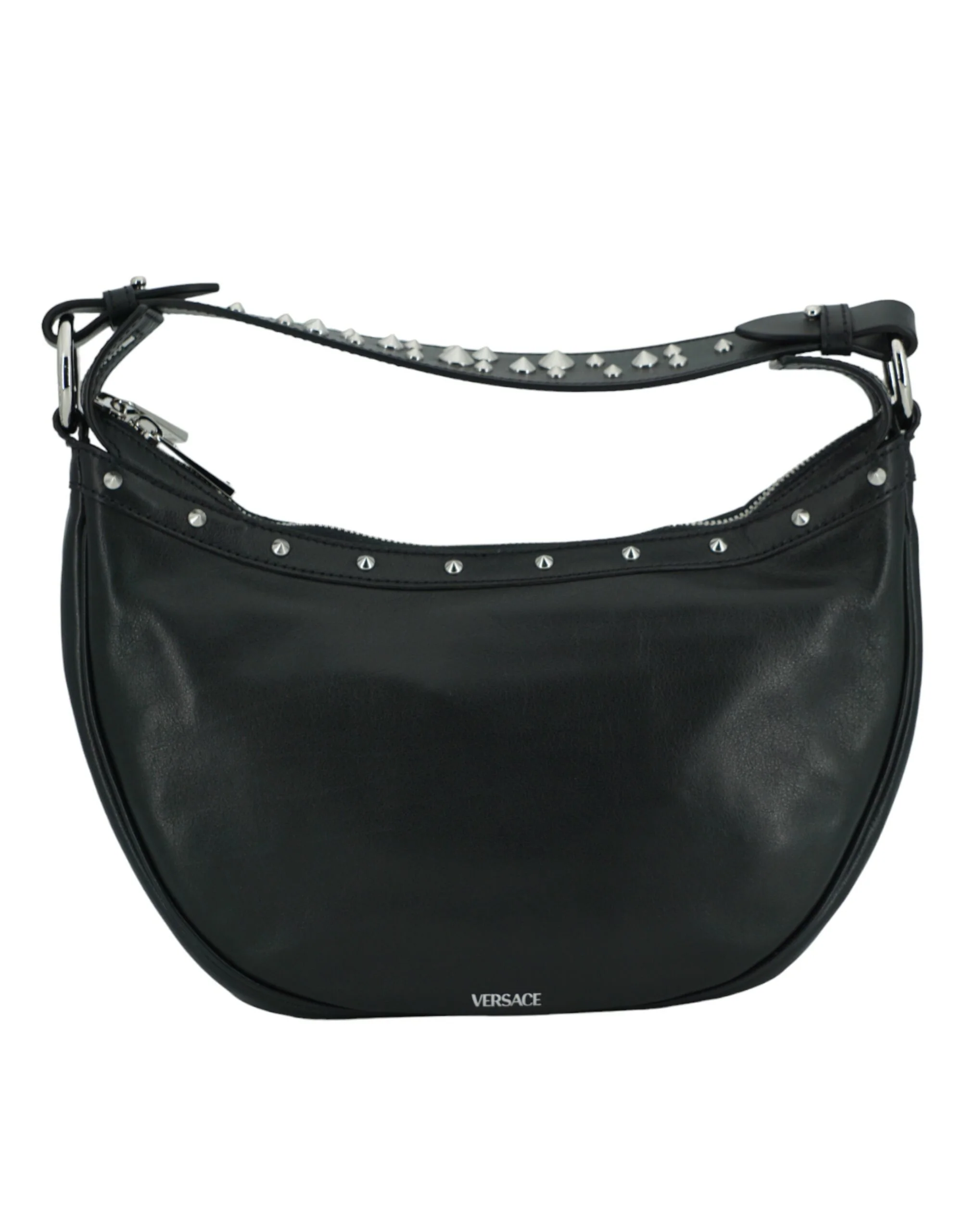 Versace Calf Leather Small Hobo Shoulder Bag with Medusa Head Logo 'Black' - Image 2